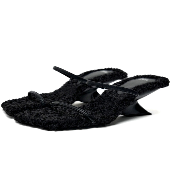 Zara FAUX Fur STRAPPY Sandal - Picture 1 of 7